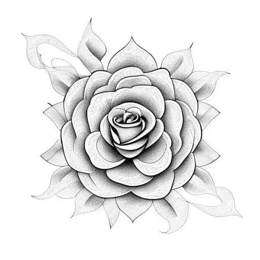 flower with Roman numerals  tattoo design idea
