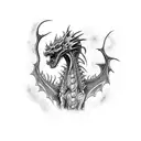 zombie dragon tattoo design idea