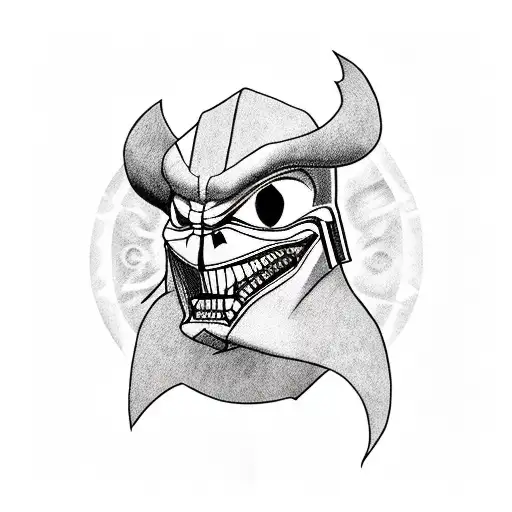joker from batman, King boo, darth vader, deathly hallows, pokeball, XIX collage style tattoo design idea