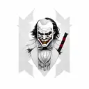 joker from batman, King boo, darth vader, deathly hallows, pokeball, XIX collage style tattoo design idea