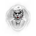 joker from batman, King boo, darth vader, deathly hallows, pokeball, XIX collage style tattoo design idea