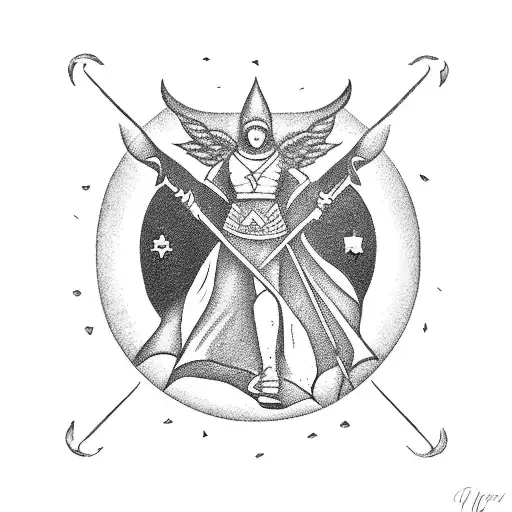 justice tarot card tattoo design idea