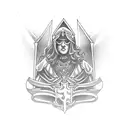 justice tarot card tattoo design idea