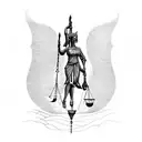 lady justice tarot card tattoo design idea