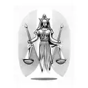 lady justice tarot card tattoo design idea