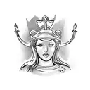 lady justice tarot card tattoo design idea