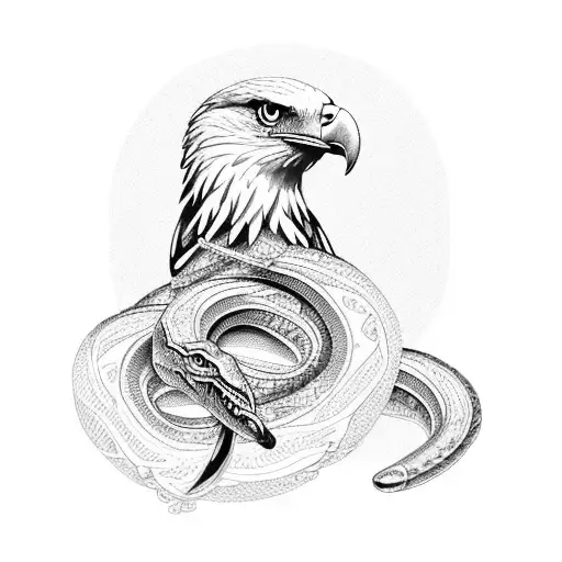 eagle and snake tattoo design idea