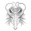 snake on eagle tattoo design idea