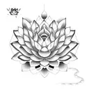 Lotus flower blooming amidst snake coils symbolizing spiritual enlightenment tattoo design idea