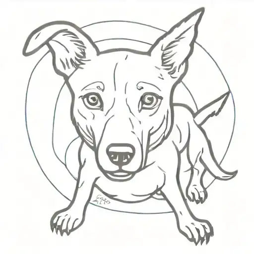 Blue healer dog tattoo design idea