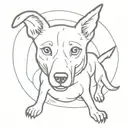 Blue healer dog tattoo design idea