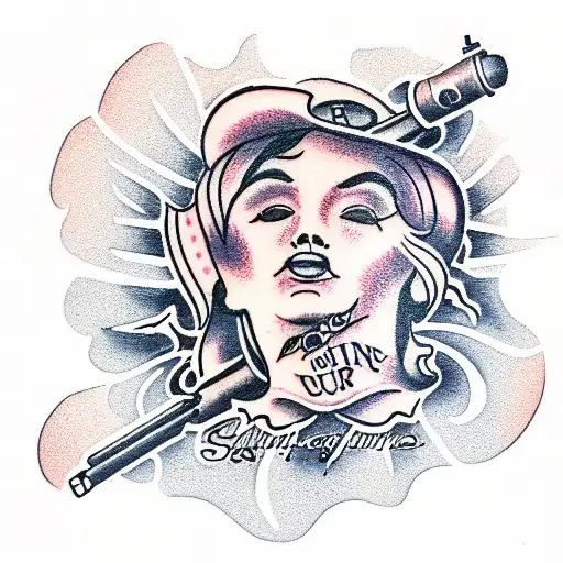gun sunshine Woolf  tattoo design idea
