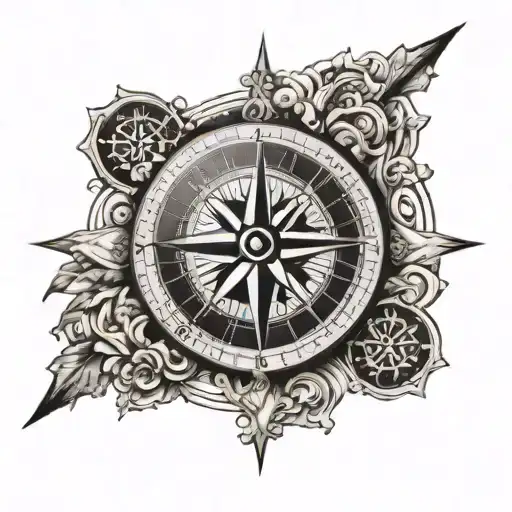 vintage compass rose tattoo tattoo design idea
