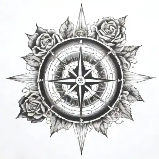 vintage compass rose tattoo tattoo design idea