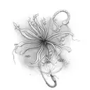 red spider lily with snake tattoo design idea