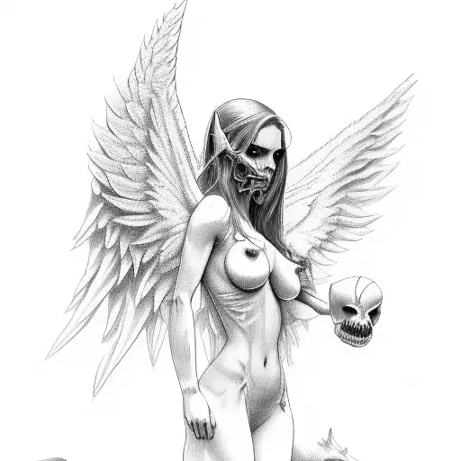 angel succubus tattoo design idea