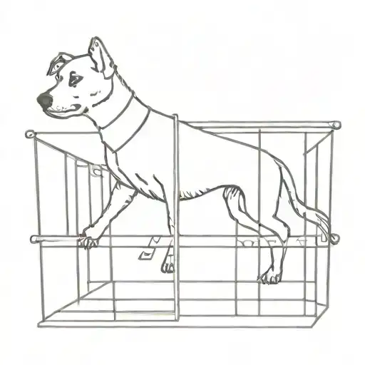 dog escaping a cage tattoo tattoo design idea