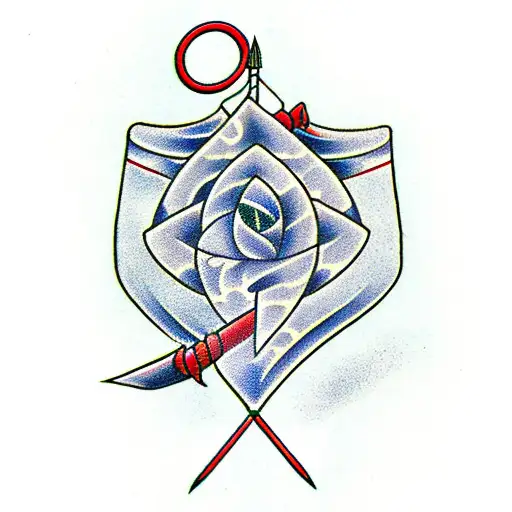 an Arrow from a bow and arroowb tattoo design idea