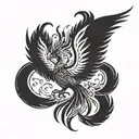 A phoenix rising from the ashes symbolizing the strength to let go of the past tattoo design idea