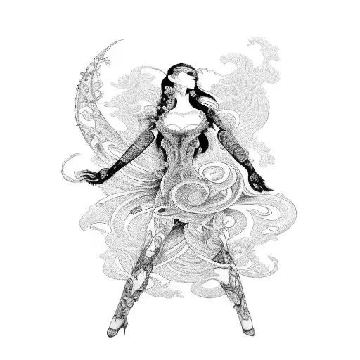 tattoo of the 9 muses of the arts for a lower arm half sleeve. make it feminine with detailed line work tattoo design idea