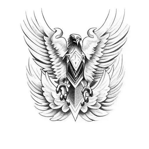 eagle with wings chest tattoo tattoo design idea