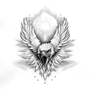 eagle with wings chest tattoo tattoo design idea