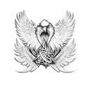 eagle with wings chest tattoo tattoo design idea
