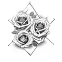 memento mori with skul, roses and a sand clock tattoo design idea