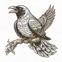 raven killing a dove tattoo design idea