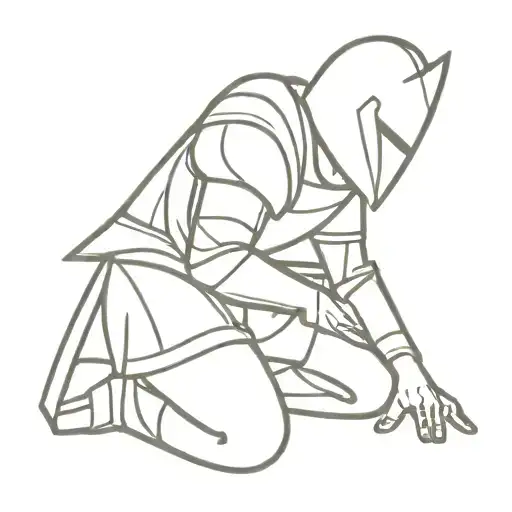 knight kneeling tattoo design idea