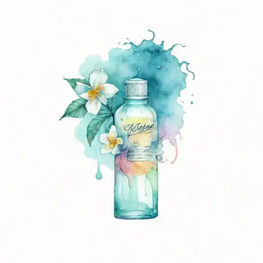 broken malibu bottle tattoo design idea