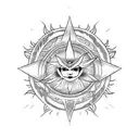 sun moon star  tattoo design idea