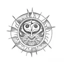 sun moon star  tattoo design idea