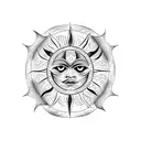 sun moon star  tattoo design idea