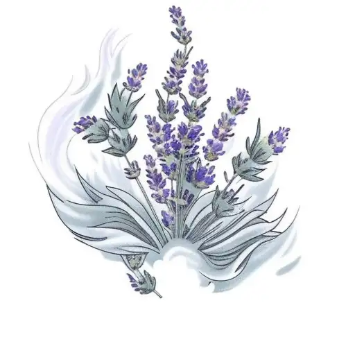 Lavender with a little bit of smoke and masculine tattoo design idea