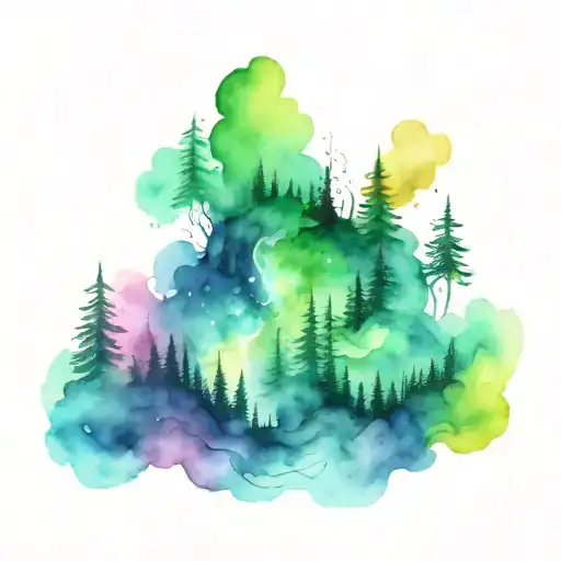 northern lights tattoo design idea