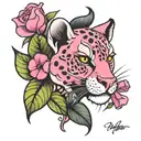 pink panther  tattoo design idea