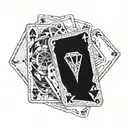 torn skin cards forming tattoo design idea