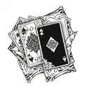 torn skin cards forming tattoo design idea