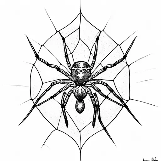 church window and spider tattoo design idea