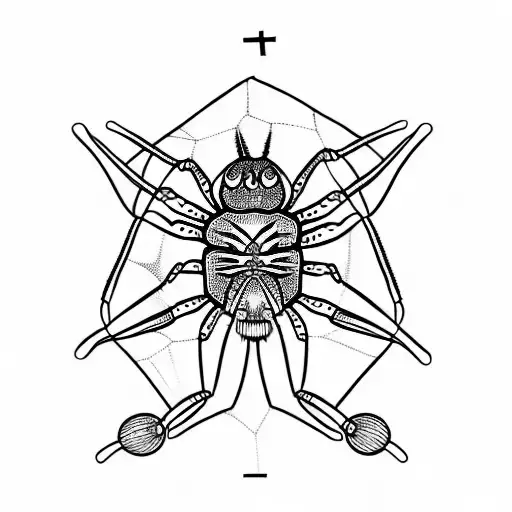 church window spider tattoo design idea
