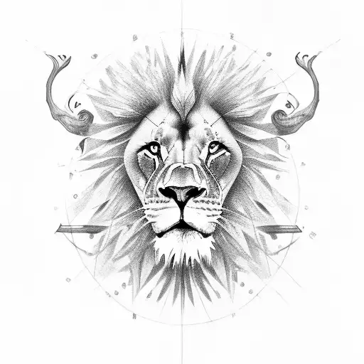 lion human eye  tattoo design idea