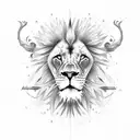 lion human eye  tattoo design idea