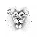 lion human eye  tattoo design idea