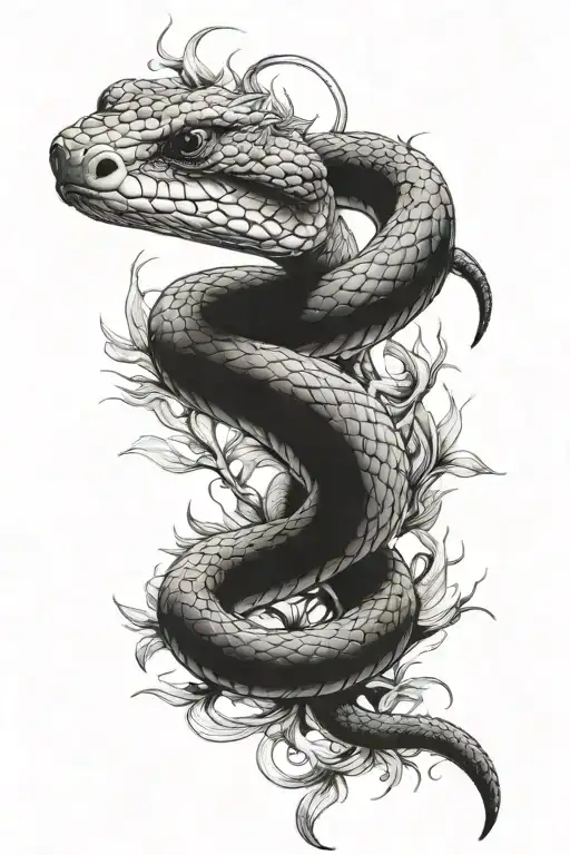 viper snake wrapped tattoo design idea