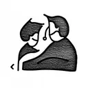 grandpa and grandson tattoo design idea