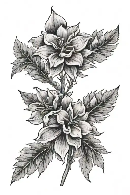 woolly mules ear flower bouquet tattoo design idea