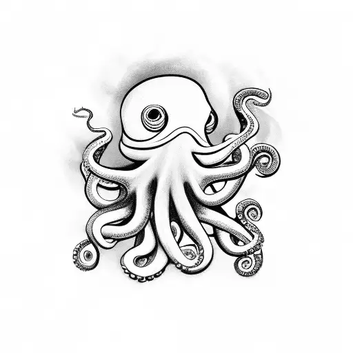 octopus holding chef knife tattoo design idea