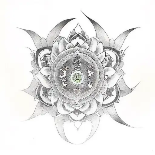 lotus chakra tattoo design idea