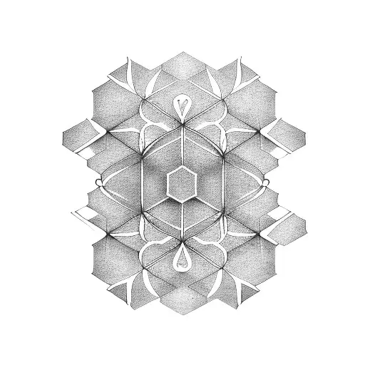 honeycomb Astatine awen tattoo design idea